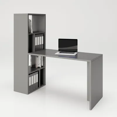 Produktbild von Fortuna - SET , Regal mit 6 Fächern inkl. Schreibtischanbau, Bücherregal, Büroregal, Raumteiler, Fächer in asymmetrische