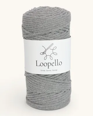 Immagine prodotto di Spago di cotone Loopello, diametro 3 mm, 100 metri – Grigio scuro