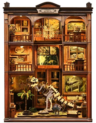 Produktbild von Book Nook Kit Profi DIY – 3D puzzle & Buchstütze (Dinosaurierfossilien)