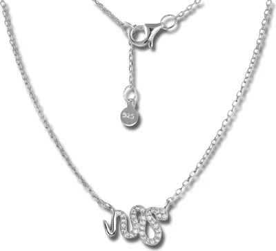 Imagen del producto de Collar SilberDream de circonita, 44 cm, joyería de plata de ley 925, diseño de serpiente, plata, modelo GSK400W