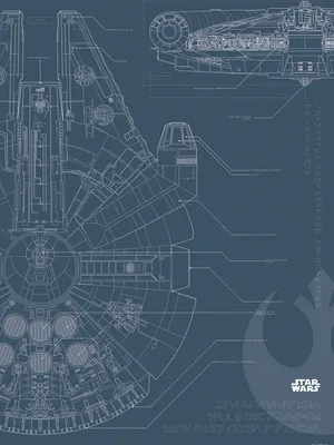 Produktbild von Disney Poster Star Wars Millennium Falken Dunkelblau - 610271 - 50 x 70 cm