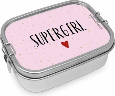 Immagine prodotto di PPD Supergirl Steel Lunch Box, scatola per il pranzo, scatola per gli spuntini, acciaio inox, 900 ml, 491301