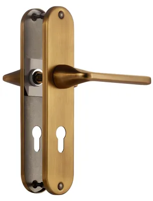 Image de Ensemble de poignées de porte en laiton antique pour portes d'entrée et intérieures