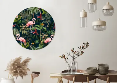 Produktbild von MuchoWow® - Wand-Kreis - Wohnzimmer - Bild - Runde - Wanddeko - Dibond - Kunstdrucke