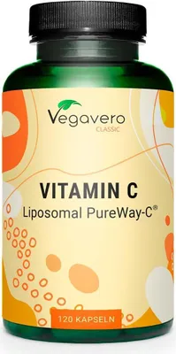 Produktbild von Vegavero Vitamin C liposomal | 120 Kapseln | liposomales PureWay-C | vegan