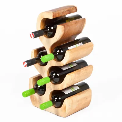 Produktbild von Massivholz Weinregal / Flaschenhalter BOTOL-S ca. H50cm Suar