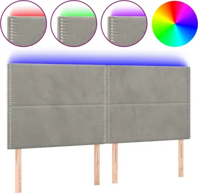 Obrázek produktu pro vidaXL LED čelo světle šedé 200x5x118/128 cm Velvet