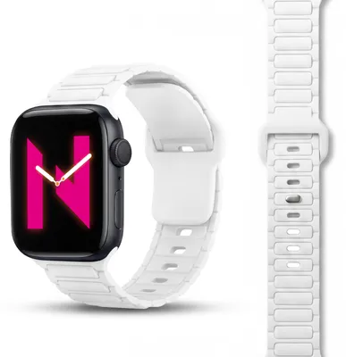Obrázek produktu pro Náramek Pulse 3D Textur pro Apple Watch SE/10/9/8/7/6/5/4/3/2/1, silikonový sportovní náramek, 38/40/41/42 mm – polární bílá