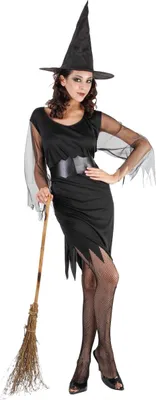 Produktbild von Hexe Halloween-Damenkostüm schwarz - Einheitsgröße (40)