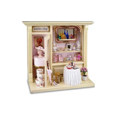 Image de Boutique de dames miniatures en porcelaine – tableau mural de collection riche en détails