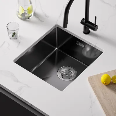 Produktbild von Edelstahl 40x44 cm Unterbau, Kratzfest & Schallisoliert Einbauspüle, Cecipa MAX, Handgefertigte Küchenspüle Nanobeschichtung, Spülebecken