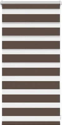 Produktbild von vidaXL Zebra-Rollo 40,9 x 100 cm, Stoffbreite 36,7 cm, Kaffeebraun