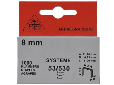 Produktbild von HaWe Klammern Typ 53 Stahl 8 mm (1000 Stück)