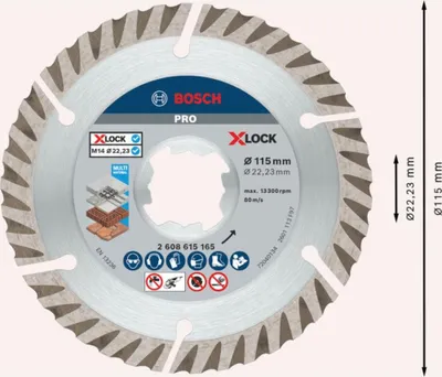 Produktbild von PRO Multi Material X-Lock Diamanttrennscheibe, 115 x 22,23 mm, 22,23 mm