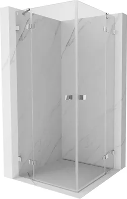 Produktbild von Mexen Lunar Duo Duschkabine schwenkbar 100 x 100 cm, transparent, Chrom - 834-100L-100P-01-00
