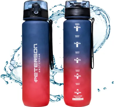 Productafbeelding van Peterson drinkfles van tritan, 1000 ml, rood-paars