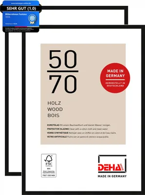 Produktbild von DEHA Design Bilderrahmen Fontana (2er Set), 50x70 cm, Holz Schwarz