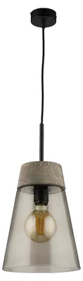 Obrázok produktu pre Závesná lampa DOMINO, čierna dymová, 1xE27x40W, sklo, rozmery: 80x23x23 cm, IP20, Jupiter