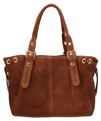 Immagine prodotto di Borsa a mano da donna, in vera pelle, modello Lumena Lux, produzione italiana, colore grigio scuro