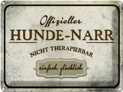 Produktbild von vianmo Blechschild 30x40 cm Hunde-Narr nicht therapierbar Hund