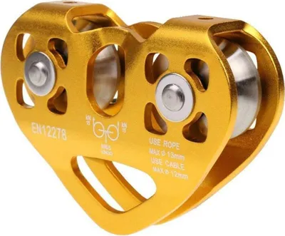 Produktbild von Riemenscheibe 10,6 x 7,2 Metall-Tandem-Riemenscheibe Riemenscheibe Metall 30 kN Tandem-Aluminium Einzelhandel 10,6 x 7,2 Feste Riemenscheibe für 8–13 mm Seile Doppelte Riemenscheibe für Heimwerker