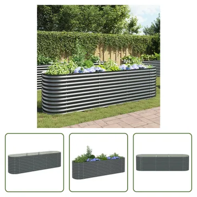 Immagine prodotto di The Living Store Letto da giardino rialzato 320x80x81 cm Acciaio zincato Grigio
