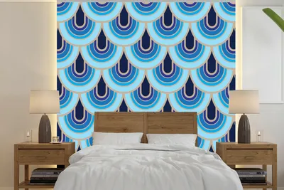 Produktbild von MuchoWow® Fototapete für Wohnzimmer oder Schlafzimmer Wandtapete Vinyl Motivtapete Retro - Muster - Jugendstil - 240x240 cm - Schlafzimmer-Tapete