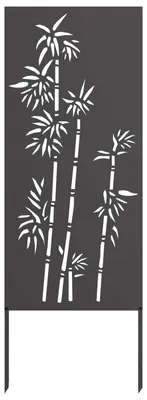 Image de vidaXL Toile pare-vue jardin Floral Noir 50 x 140 cm