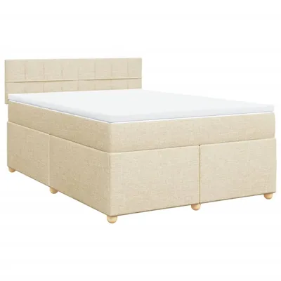 Produktbild von vidaXL Boxspringbett mit Matratze Creme 140x200 cm Stoff