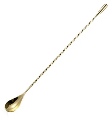 Cocktail-Mixlöffel Edelstahl 40 cm Gold – Bar-Rührlöffel