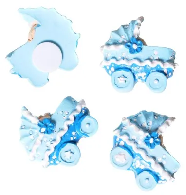 Produktbild von 6 Streudeko Kinderwagen Baby blau