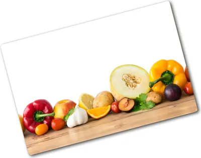Produktbild von Tulup Glas Herdabdeckplatte - 80x52 cm - Glaskeramikkochfeld-Abdeckung Spritzschutz Glasabdeckplatte - Einteilig - Essen & Getränke - Obst und Gemüse - Mehrfarbig