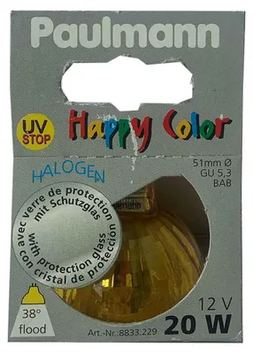 Produktbild von Paulmann Halogen Reflektor Happy Color 20W GU5,3 12V Gelb warmweiß 2700K 38°