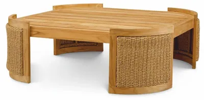 Image de Casa Padrino : table de jardin de luxe, couleur naturelle, 100 cm - Table basse d'extérieur