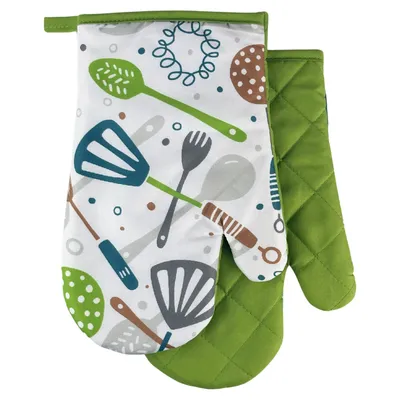 Immagine prodotto di Set di guanti da cucina con magnete Posate verdi da cucina