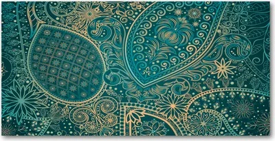 Produktbild von Tulup Glas-Bild -140x70- Wandkunst Dekorative Wand für Küche & Wohnzimmer - Sonstige - Ornamente - Grün