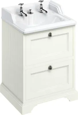 Immagine prodotto di Casa Padrino mobile lavabo in Vetroceramica con 2 cassetti - Lavabo