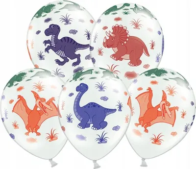 Immagine prodotto di Palloncini 14" bianco pastello dinosauro 5pz.