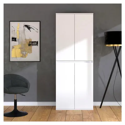 Produktbild von Kleiderschrank Claus, Weiß, 74 x 191,5 cm mit 4 Türen