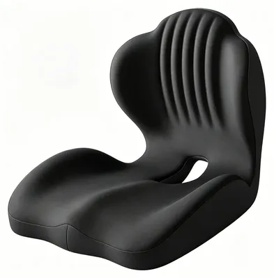 Obrázok produktu pre Elzusha – Ergonomická sedacia podložka v tvare L s oporou pre bedrovú oblasť a výrezom pre kostrč