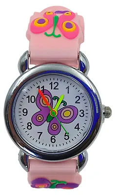 Produktbild von Kinderuhr, rosa – Schmetterlingsromanze