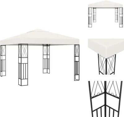 Image de vidaXL Pavillon 3×3 m Tissu Crème - Pavillons & Tentes de réception