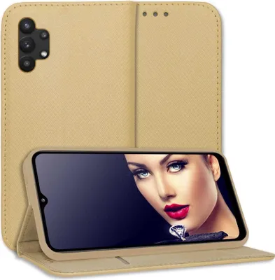 Produktbild von Bookstyle Schutzhülle Klapphülle Schutztasche Etui Cover für Samsung Galaxy A32 4G (A325, 6.4'') - Gold