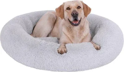Produktbild von Hauskatzenbett für große Hunde und Katzen, Plüschhaustierbett weich, antislip, waschbar, für große Hunde, Katzenbett, Durchmesser 50 cm