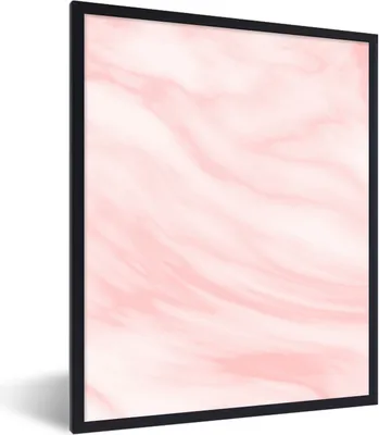 Produktbild von MuchoWow® Gerahmtes Poster Marmor - Rosa - Weiß - Luxus - Marmoroptik 60x80 cm - Poster mit Schwarzem Bilderrahmen Wandposter Rahmen Foto Bilder - Premium - Wanddeko Wohnzimmer