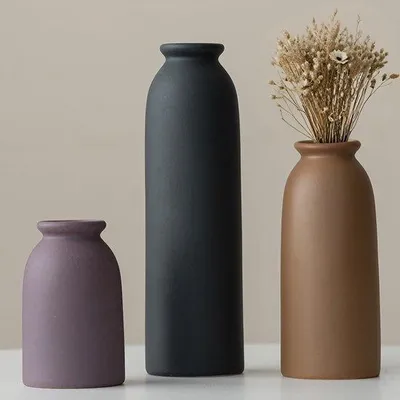 Produktbild von Keramische Dekoratie-Set, 26,6 cm, 3 kleine Vazen, Oranje-Geel-Wit, Keramik.