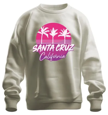 Produktbild von Santa Cruz California Palmen Retro Surfer Strand Küste Sweatshirt Pullover, Natur, M