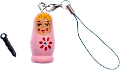 Produktbild von Babuschka Handyanhänger Miniblings Handyschmuck Babuschka Holzpuppe bemalt rosa