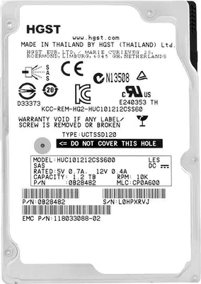 Produktbild von Festplatte HGST HUC101212CSS600 1.2TB 10 000Rpm 64Mb Cache SAS II 2.5"