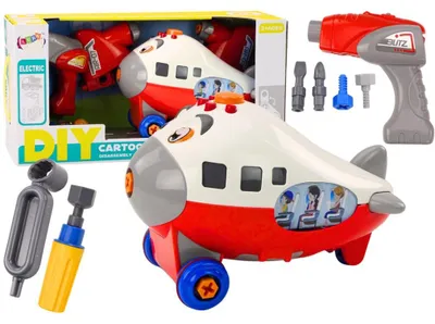 Produktbild von Cartoon-Flugzeug, das Flügel dreht, DIY-Rot